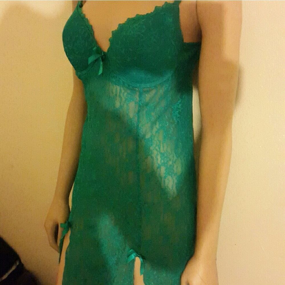 Turquoise  colored Smart Sexy lingerie dress